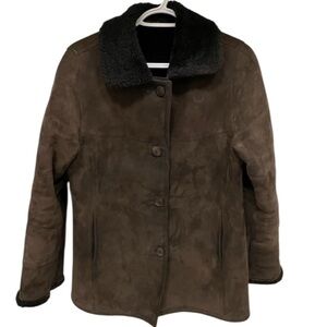 Danier Chocolate Brown Genuine Sheepskin Winter Coat Jacket Women’s XS